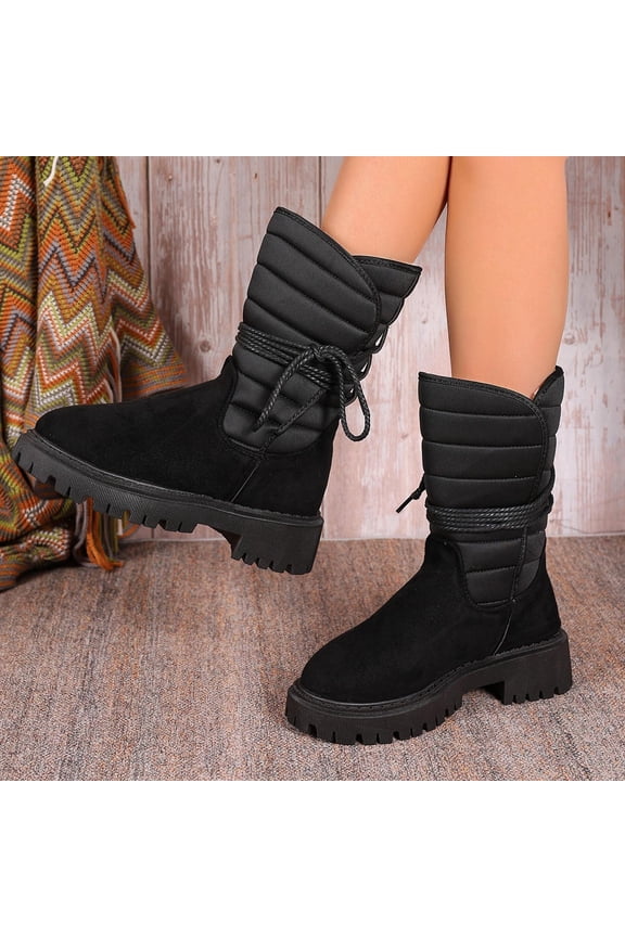 Womens Winter Snow Boots Slip On Warm Boots Fluffy Slippers Faux Suede Platform with Soft Comfortable Foam Cozy House Slipper Outdoors Boots Footwear