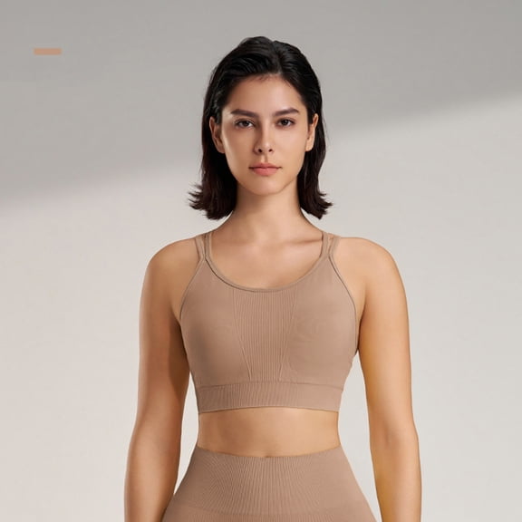 Lenago Yoga Bras for Women Seamless Full Coverage Underwear Lightweight Breathable Bras Adjustable Straps Training Yoga Medium-Support