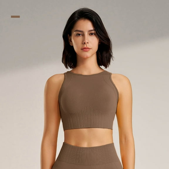 Lenago Yoga Bras for Women Seamless Padded Bra Wirefree Moisture Wicking Quick Dry Bras with Adjustable Straps Fashion Sports Bra Outerwear Set