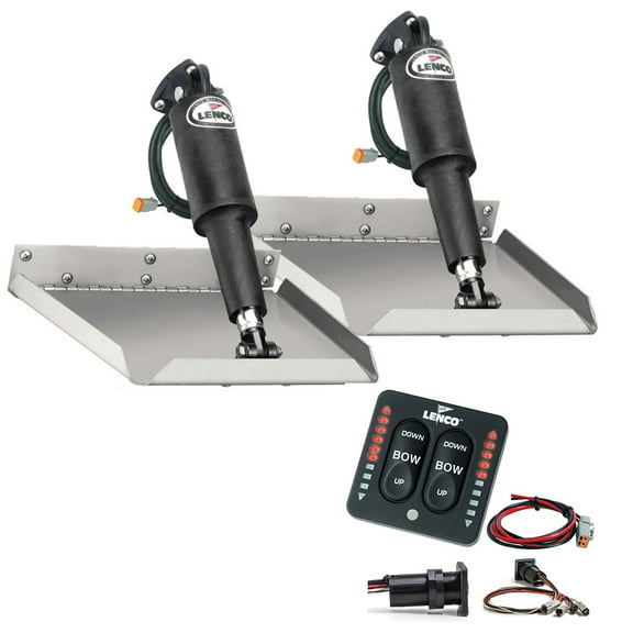 Lenco Marine 15110-103 Complete Electric Edge Mount Trim Tab Kit with Switch - 12" x 12"