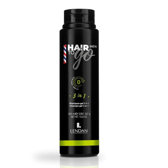 Lendan - 3-in-1 Shampoo-Gel - Hair To Go Men - 300 ml - Shower Gel, Shampoo, and Shaving Gel