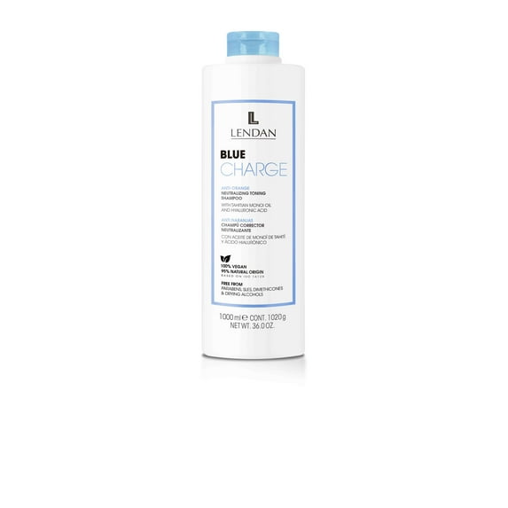 Lendan - Blue Charge Neutralizing Toning Shampoo - 1000 ml - With Blue Pigments