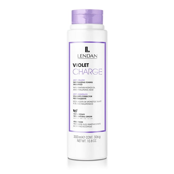 Lendan - Purple Shampoo - Violet Charge Shampoo - 300 ml - With Violet Pigments - Color Correcting - Neutralizes Yellow Tones - Deep Hair Hydration - Vegan