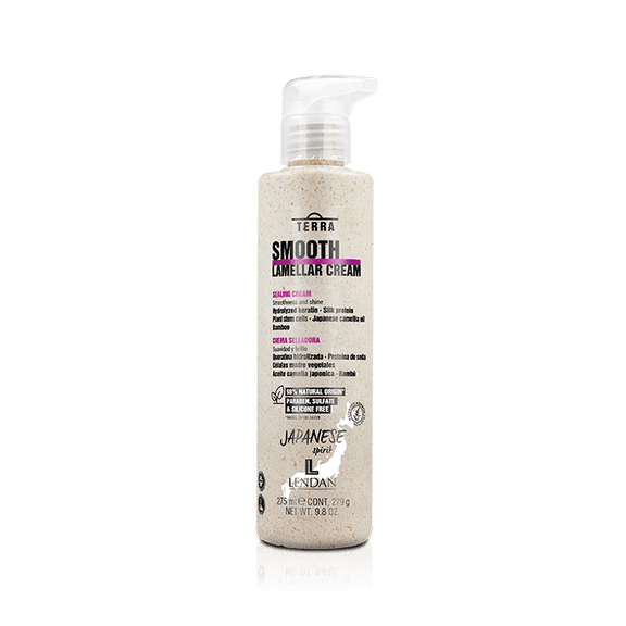 Lendan Terra Smooth Frizz Control, Heat Protection & Mirror Shine Leave-In Treatment Hair Styling Cream with Keratin, Silk Protein & Plant Stem Cells, 275 ml