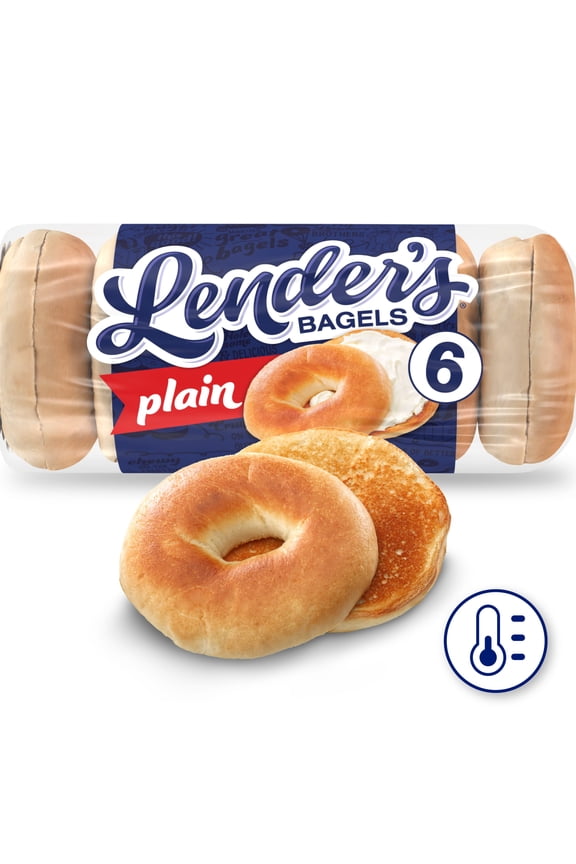 Original Plain Bagels, 6 count, Pre-sliced Refrigerated Bagels, 17.1 oz Bag
