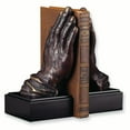thumbnail image 1 of Antiqued Brass and Wood Praying Hands Bookends GL6055, 1 of 2