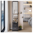 thumbnail image 1 of Length 11.8" x Width 15.7" x Height 63" Simple Stylish Dressing Mirror Cabinet, Full Body Mirror Cabinet, Extra Large Mirror, Multi Layer High Capacity Storage, Use Alone or In Conjunction With Vanity, 1 of 9