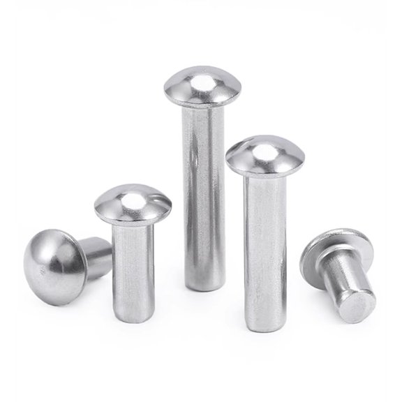 Length Solid Steel Round Head Rivet, Annealed,304 Stainless Steel