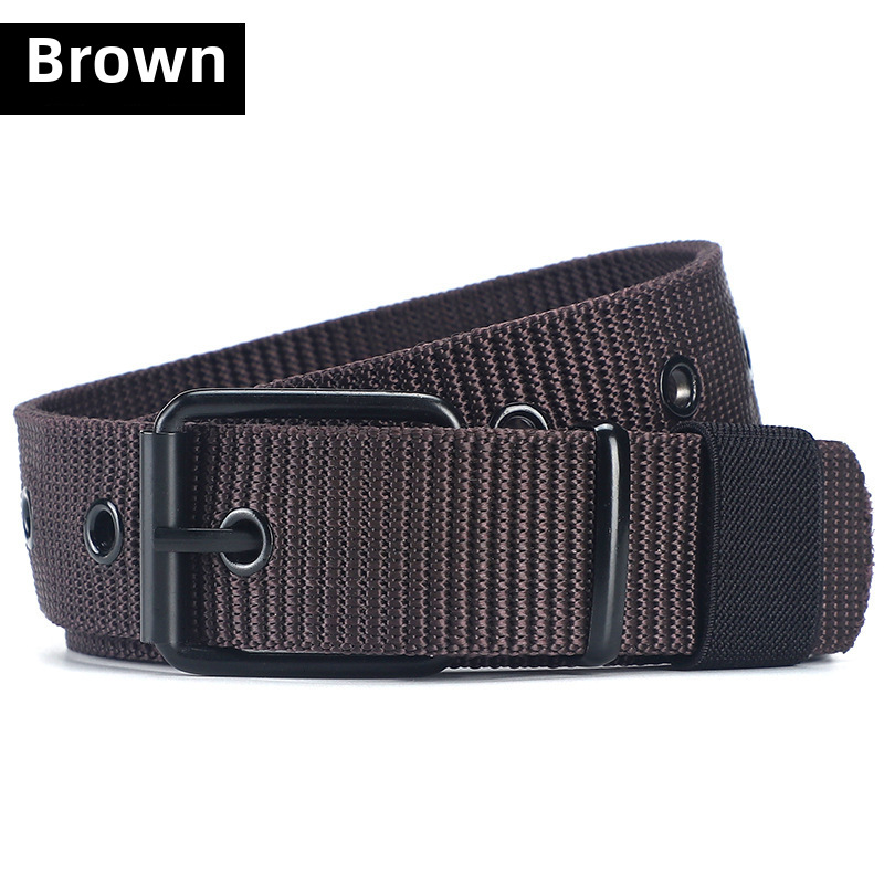 Lengthened porous pin buckle canvas belt unisex belt student youth