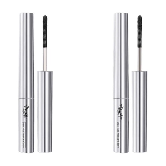 Lengthening Mascara, 2 Pack Black Steel Tube Mascara for Volumizing and Curling, Waterproof, Smudge Proof, Long Lasting Formula, Buildable Liquid Ink for Defined Lashes