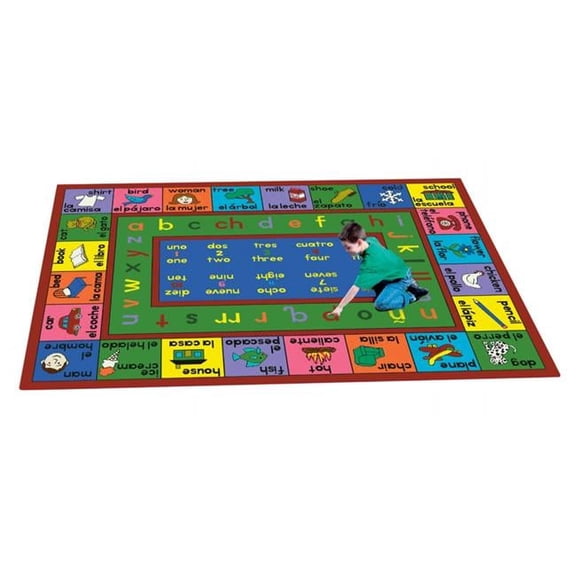 LenguaLink- Spanish 7 ft.8 in. x 10 ft.9 in. WearOn Nylon Machine Tufted- Cut Pile Educational Rug