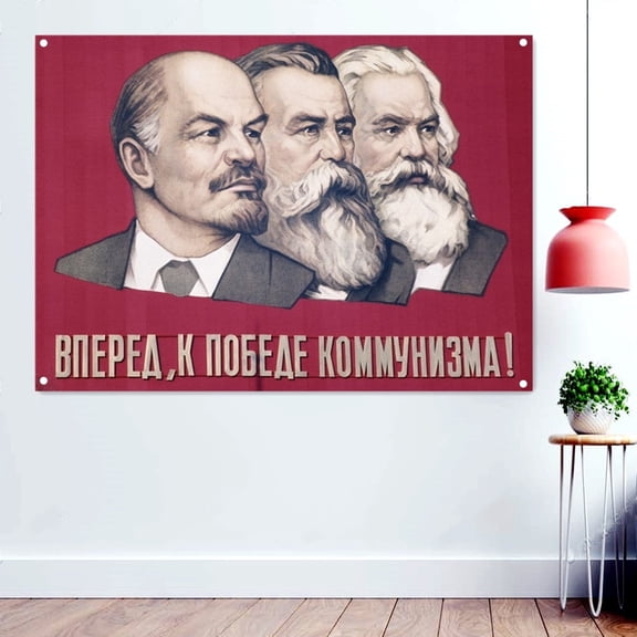 Soviet leaders Art Posters and Prints Wall Chart Tapestry Wall Art Banner Hanging Flag Canvas Painting Living Room Office Home Decoration,38X57 inches