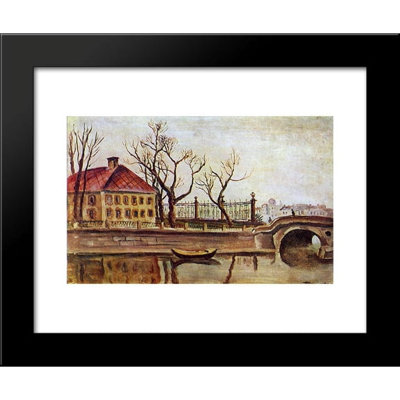 Leningrad. Cabin of Peter the Great the Summer Garden. 20x24 Framed Art Print by Pyotr Konchalovsky