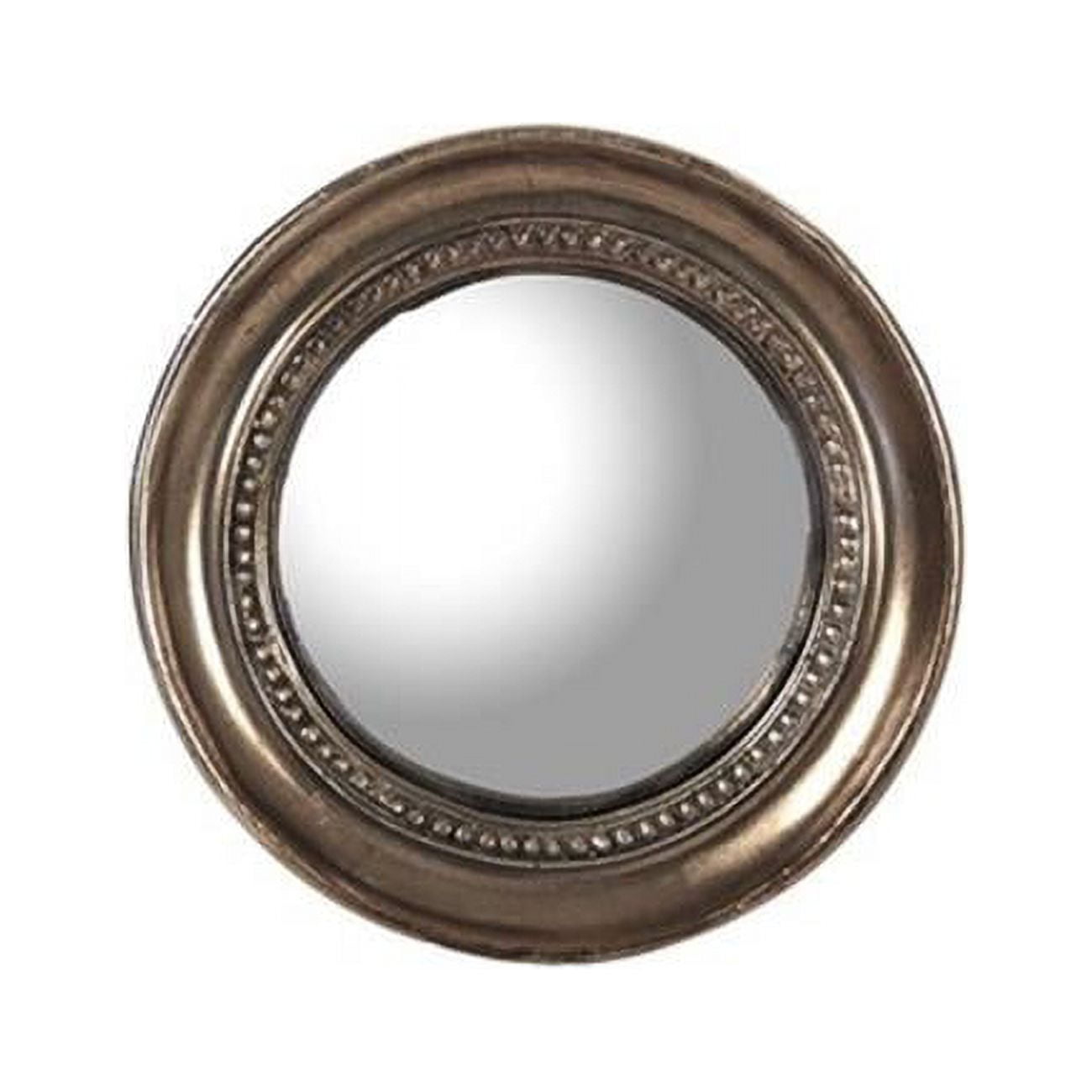 Lenka 7.25'' Round Convex Wall Mirror in Distressed Gold