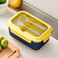 thumbnail image 1 of Lenkho 1200ML Bento Boxes for Adults, 3-Compartment Bento Lunch Box with Utensils, Leak-Proof Food Container, BPA-Free, Microwave & Dishwasher Safe, 1 of 6
