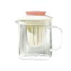 Lenkho 2-in-1 Glass Fruit Infusion Pitcher with Removable Infuser Strainer & Sealed Lid, Heat Resistant Water Carafe with Handle & Spout for Lemon Water, Fruit Tea, Iced Drinks