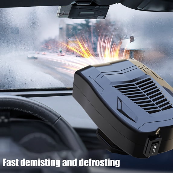 Lenkho 24V 2-in-1 Portable Car Heater & Cooling Fan, Fast Heating Defroster & Defogger, Plug-in Cigarette Lighter Windshield Demister for Vehicles