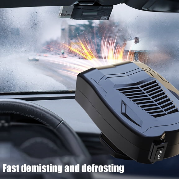 Lenkho 24V 2-in-1 Portable Car Heater & Cooling Fan, Fast Heating Defroster & Defogger, Plug-in Cigarette Lighter Windshield Demister for Vehicles