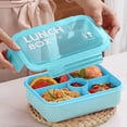 thumbnail image 1 of Lenkho 5-Compartment Bento Lunch Box with Clear Lid, Leak-Proof Food Container, BPA-Free Reusable Meal Prep Box, Portable Lunch Container for Work, School and Daily Use, 1 of 6