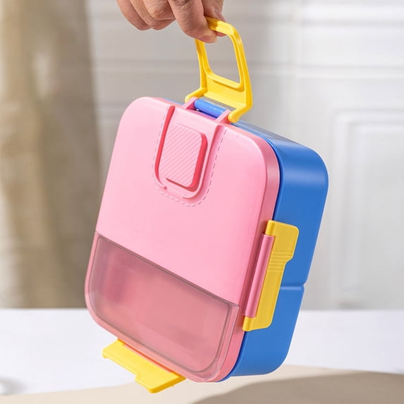 Lenkho Adult Bento Box, Leak-Proof Lunch Box with Handle & Built-In Utensils, Divided Food Container for Women & Men, BPA-Free, Stackable & Microwave Safe