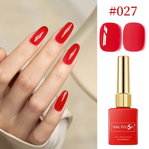 Lenkho Ankara Red Series Nail Polish Glue - 6 Red Shades Gloss/Matte/Glitter Long-Lasting Gel Polish 15ml