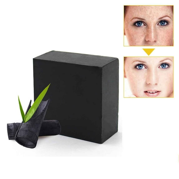 Lenkho Bamboo Charcoal Soap Deep Cleansing Bar, Natural Charcoal Oil Control Soap for Face & Body, Gentle Exfoliating, Pore Cleansing, Oil Control & Refreshing Skin Care Soap for All Skin Types