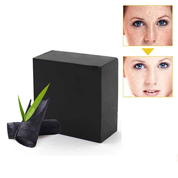 Lenkho Bamboo Charcoal Soap Deep Cleansing Bar, Natural Charcoal Oil Control Soap for Face & Body, Gentle Exfoliating, Pore Cleansing, Oil Control & Refreshing Skin Care Soap for All Skin Types