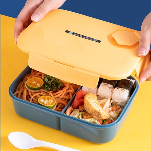 Lenkho Bento Box for Adult, 2-Compartment Bento Lunch Box, Leak-Proof Lunch Containers, BPA-Free, Dishwasher and Microwave Safe, Great for Office Lunches, Picnics, and On-the-Go Meals