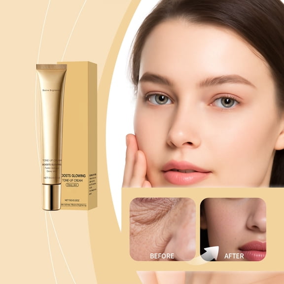Lenkho Brightening Tone-Up Cream, Hydrating Glow Boosting Cream, Fades Dullness, Creates Dewy Skin, Brightening & Even Skin Tone, Daily Skincare for Men & Women
