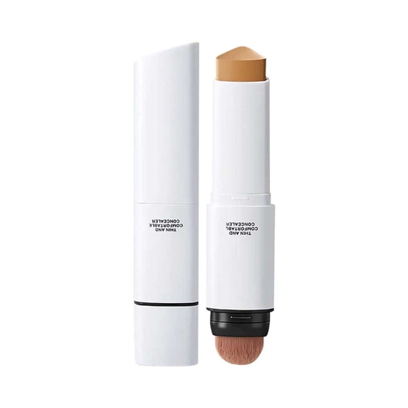 Lenkho Color Changing Foundation Stick with Built-In Brush, Moist & Lightweight Formula, Non-Powder Sticking, Medium to Full Coverage, Dewy Natural Finish, Ideal for Daily Makeup