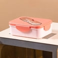 thumbnail image 1 of Lenkho Divided Bento Lunch Box with Utensil Storage, 2-Compartments Food Container, Leak-Proof Food Container with Secure Locks, BPA-Free & Microwave Safe, 1 of 6