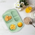 thumbnail image 1 of Lenkho Divided Plate, Wheat Straw Compartment Dinner Plate, Reusable Section Lunch Tray, Food Training Feeding Dish, Portable Plastic Plate for Kitchen, Picnic and Daily Use, 1 of 5