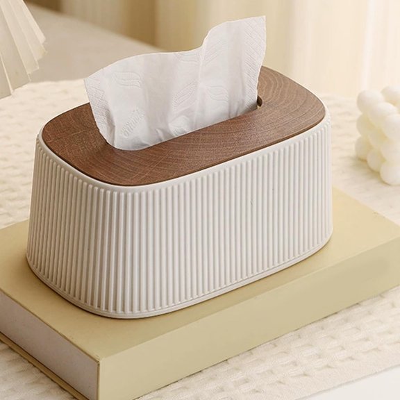 Lenkho Elastic Tissue Box European-Style Concise Personalized Desktop Tissue Box Living Room Tissue Box