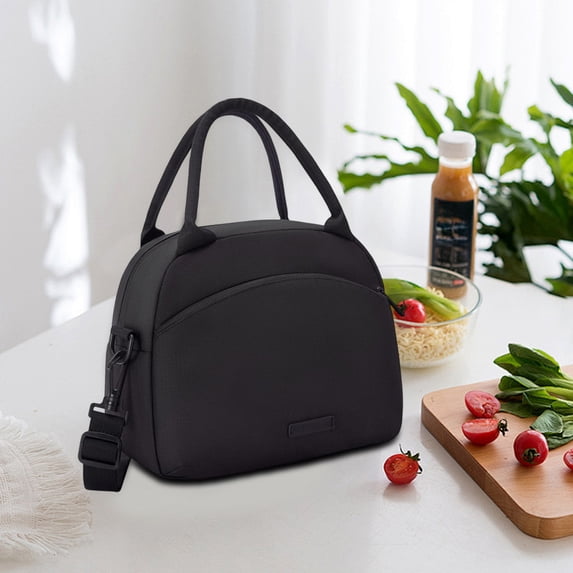 Lenkho Insulated Lunch Bag, Stylish Cooler Tote with Detachable Strap, Leak-Proof Thermal Food Carrier for Work, School, Picnic, Durable & Easy to Clean