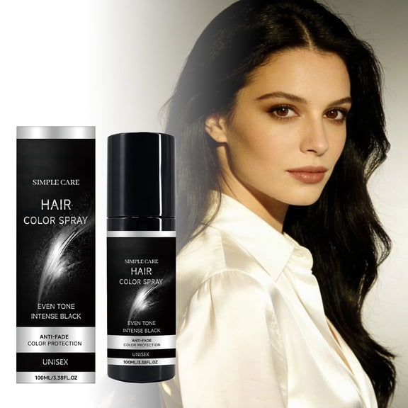 Lenkho Intense Black Hair Color Spray, Even Tone Temporary Hair Dye Spray with Anti-Fade Color Protection, Root Touch-Up Hair Spray for Gray Hair Coverage, Unisex