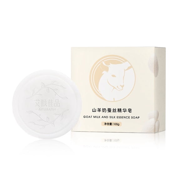 Lenkho Luxury Goat Milk Silk Essence Bar Soap, Hydrating & Softening Formula, Creamy Lather, Improves Skin Elasticity, Ideal for Daily Use, 100g
