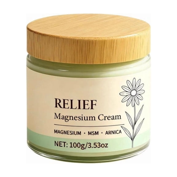 Lenkho Magnesium Cream with MSM & Arnica - Gentle Formula for Daily Comfort, Non-Greasy Daily Support for Legs, Shoulders & Back, Deep Hydration