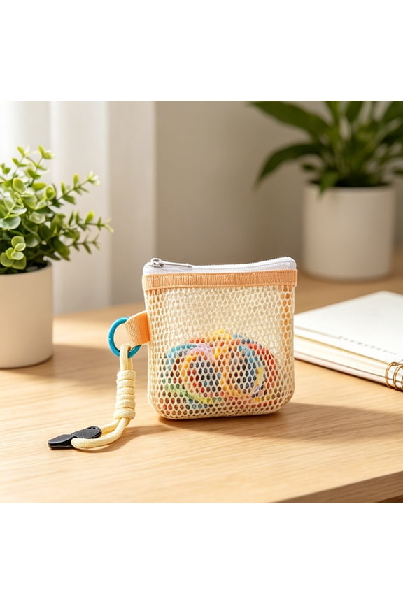 Mesh Mini Storage Bag Mesh Coin Purse Small Mesh Zipper Pouch For Keys Cards Coin Travel