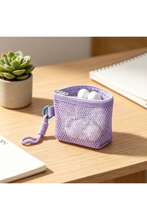 Mesh Mini Storage Bag Mesh Coin Purse Small Mesh Zipper Pouch For Keys Cards Coin Travel