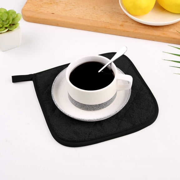 Lenkho Multi-Purpose Heat Insulation Pad, Heat Resistant Cotton Terry Pot Holders, Quilted Potholders with Hanging Loop, Non-Slip for Cooking, Baking, Handling Hot Pots, Pans & Dishes