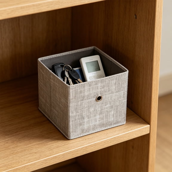 Lenkho Open Lid Storage Box Fabric Storage Box Foldable Large Drawer Style Organizing Box Wardrobe Clothes Storage Box