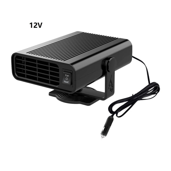 Lenkho Portable Car Heater, 12V Fast Heating Windshield Defogger and Defroster, 2 in 1 Portable Heating & Cooling Fan, 360° Rotatable Heater with Plug-in Cigarette Lighter