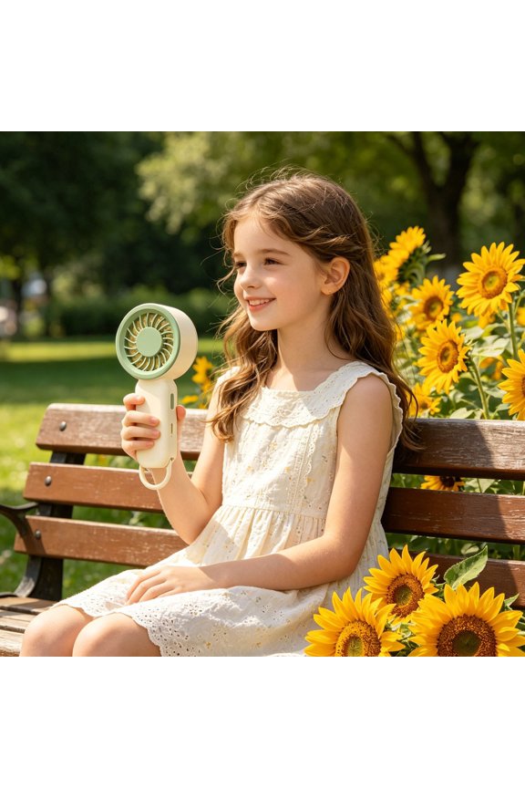 Rechargeable Handheld Fan, Small Personal Cooling Fan with Keychain Loop, 5 Speeds, Quiet Operation, Compact Lightweight Design, Great for Travel, Commuting, Outdoor Use