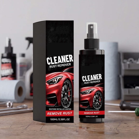 Lenkho Rust Remover Cleaner Spray, Fast-Acting Metal Rust & Oxidation Remover for Car Wheels, Bolts & Chrome Parts, Restores Metallic Luster, No Scrubbing Required