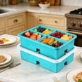 thumbnail image 1 of Lenkho Silicone Bento Lunch Box - 4-Compartment Divided Food Storage Containers with Lids - Stackable & Leak-Proof, BPA-Free - Perfect for Meal Prep, Fruits, Snacks and Fridge Organization, 1 of 6