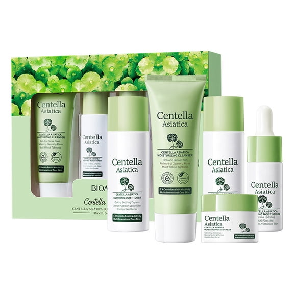 Lenkho Snowgrass Skin Care Sets, Travel Skincare Kits for Hydrating & Soothing Skin, Daily Care Routine Kit, Moisturise & Brighten, Suitable for Sensitive Skin
