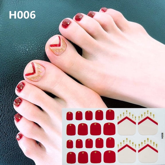 Lenkho Toenail Polish Stickers, Glitter Toe Nail Art Stickers and Decals for Women Girls, Self Adhesive Gel Nail Strips Manicure for Feet DIY