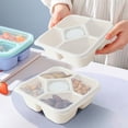 thumbnail image 1 of Lenkho Wheat Straw 5-Compartment Bento Lunch Box, Reusable Separated Food Storage Box with Sealed Lid, Stackable Lunch Boxes for Adults, Ideal for Office, Picnic and Daily Use, 1 of 5