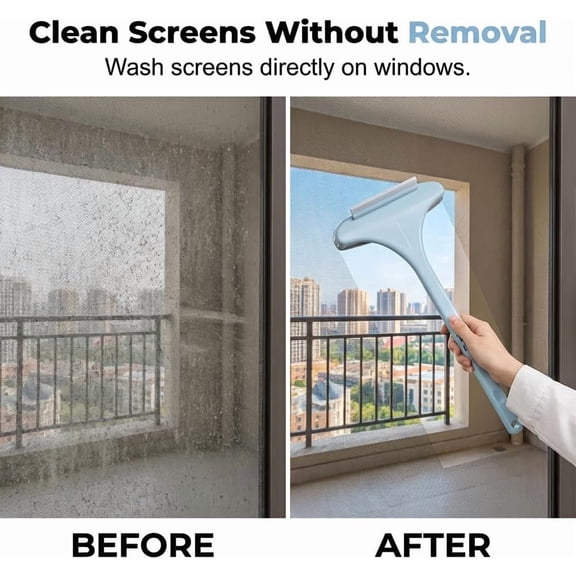 Lenkho Window Squeegee for Glass Cleaning, Multi‑Purpose Handheld Shower Squeegee with Ergonomic Handle, Streak‑Free Water Removal Tool for Window, Mirror, Shower Door, Car Windshield