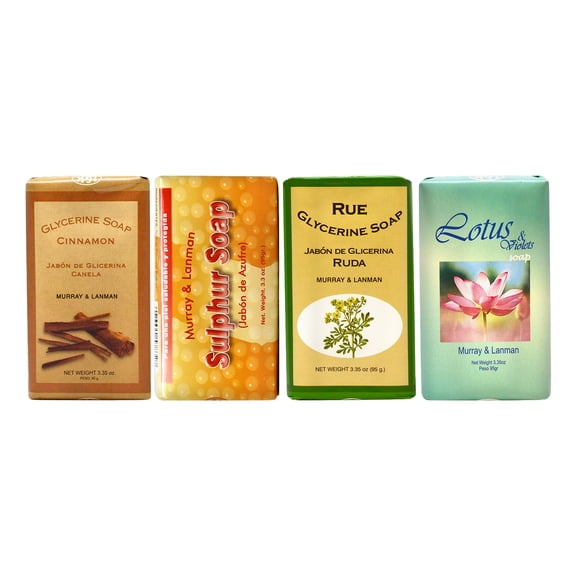Lenman & Kemp Glycerine Soap cinnamon 3.35oz + Sulphur Soap 3.3oz + Rue Glycerine Soap Ruda 3.35oz + lotus and Violet Soap 3.35oz